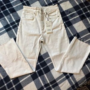 NWT ZARA DENIM JEANS CROP FLARE